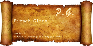 Pirsch Gitta névjegykártya